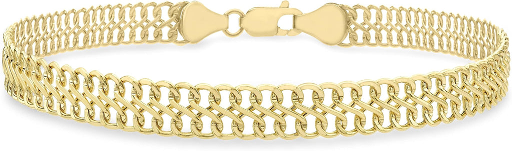 CARISSIMA Women's 9 ct Yellow Gold Figure 8 Curb Bracelet of 19 cm/7.5 inch