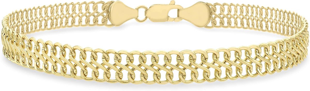 CARISSIMA Women's 9 ct Yellow Gold Figure 8 Curb Bracelet of 19 cm/7.5 inch